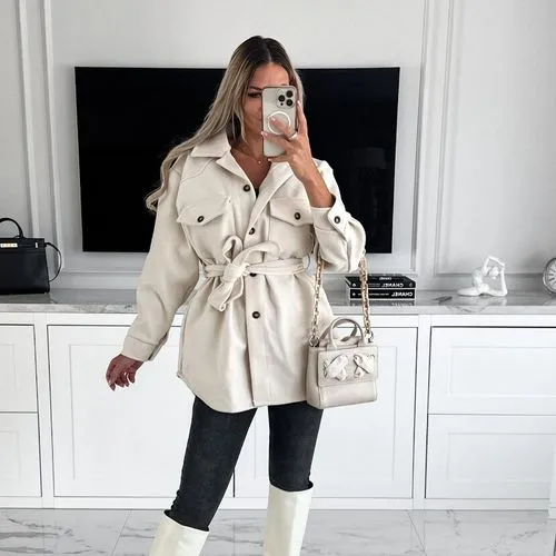 Women's Casual British Style Solid Color Single Breasted Coat Woolen Coat