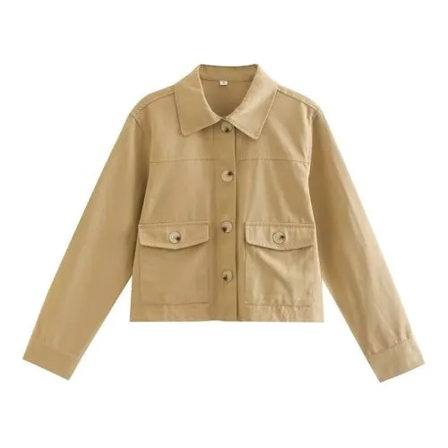 Women's Casual Simple Style Solid Color Coat Casual Jacket