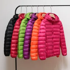 Women's Casual Solid Color Zipper Coat Down Jacket