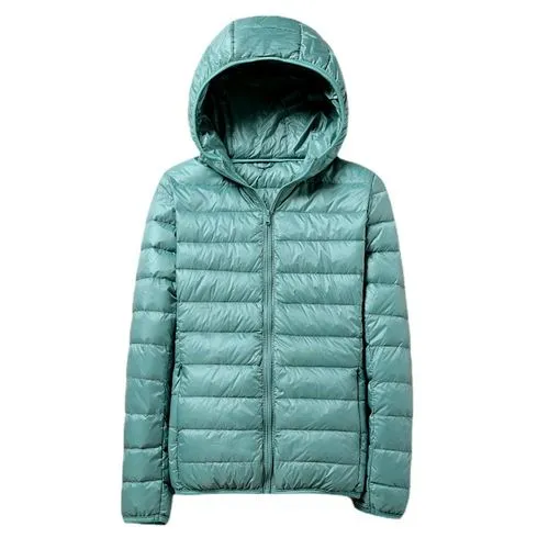 Women's Casual Solid Color Zipper Coat Down Jacket