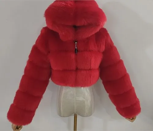 Women's Casual Solid Color Zipper Coat Faux Fur Coat