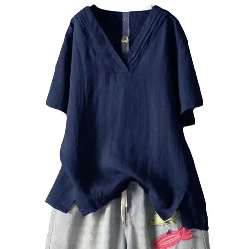 Women's Chiffon Shirt Short Sleeve T-Shirts Casual Solid Color