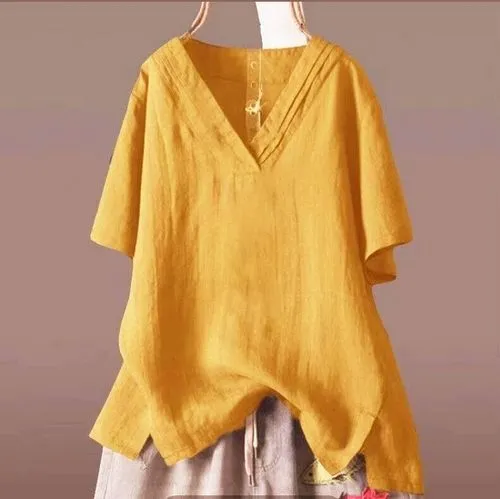 Women's Chiffon Shirt Short Sleeve T-Shirts Casual Solid Color