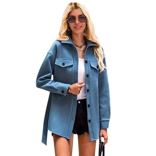 Women's Elegant Streetwear Solid Color Pocket Single Breasted Coat Trench Coat