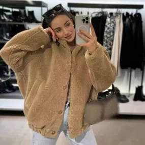 Women's Streetwear Solid Color Pocket Single Breasted Coat Woolen Coat