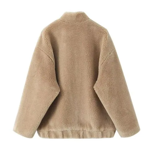 Women's Streetwear Solid Color Pocket Single Breasted Coat Woolen Coat