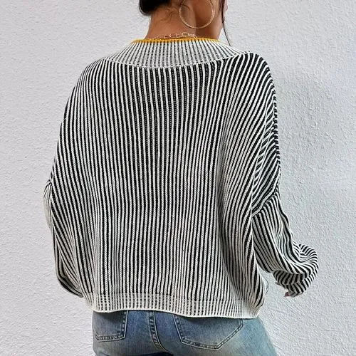 Women's Sweater Long Sleeve Sweaters & Cardigans Streetwear Stripe