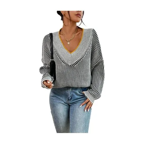 Women's Sweater Long Sleeve Sweaters & Cardigans Streetwear Stripe