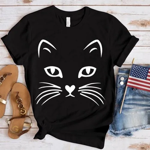 Women's T-shirt Short Sleeve T-Shirts Casual Cat