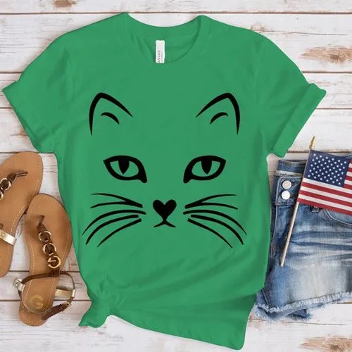 Women's T-shirt Short Sleeve T-Shirts Casual Cat