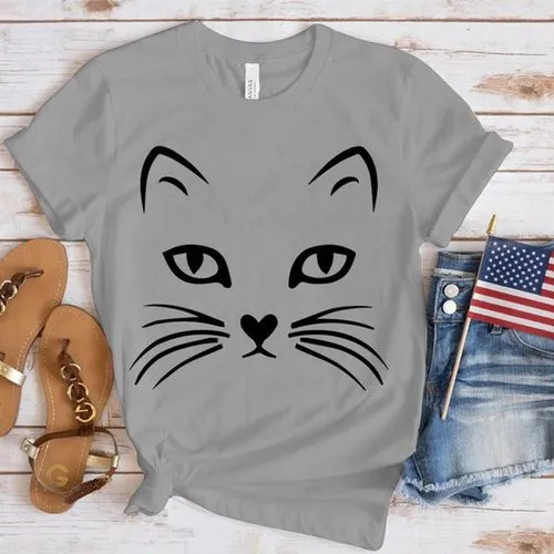 Women's T-shirt Short Sleeve T-Shirts Casual Cat