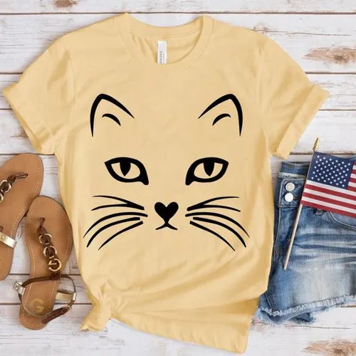 Women's T-shirt Short Sleeve T-Shirts Casual Cat