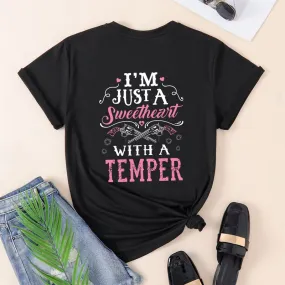 Women's T-shirt Short Sleeve T-Shirts Casual Letter