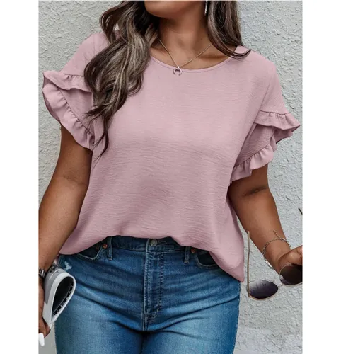 Women's T-shirt Short Sleeve T-Shirts Elegant Solid Color