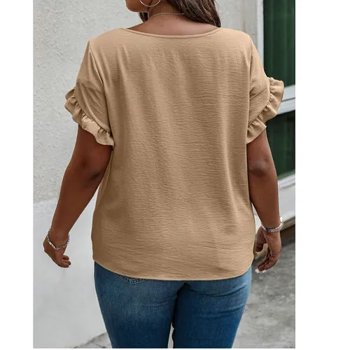 Women's T-shirt Short Sleeve T-Shirts Elegant Solid Color