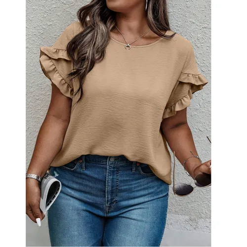 Women's T-shirt Short Sleeve T-Shirts Elegant Solid Color