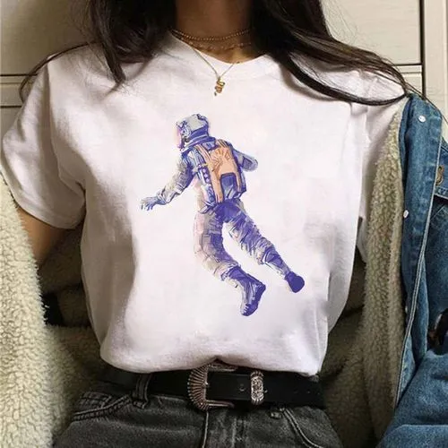 Women's T-shirt Short Sleeve T-Shirts Printing Casual Astronaut