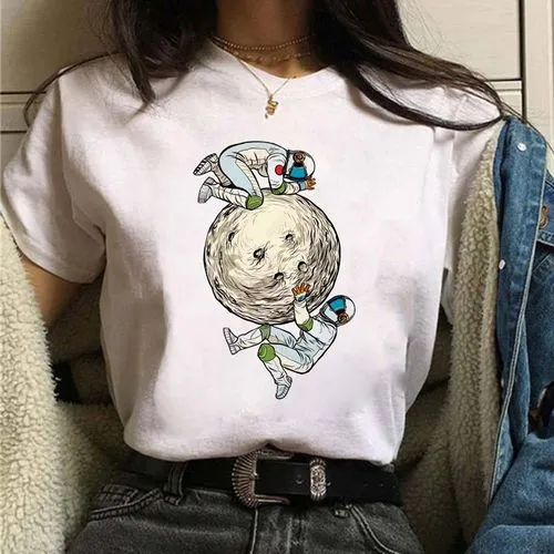 Women's T-shirt Short Sleeve T-Shirts Printing Casual Astronaut