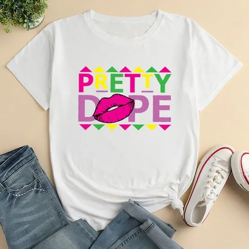 Women's T-shirt Short Sleeve T-shirts Printing Casual Mouth Letter