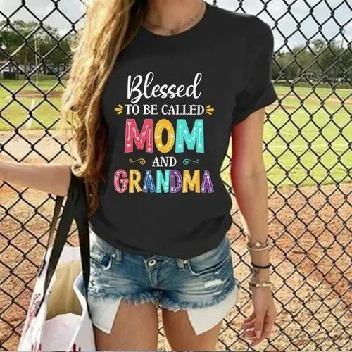 Women's T-shirt Short Sleeve T-shirts Printing Mama Simple Style Letter