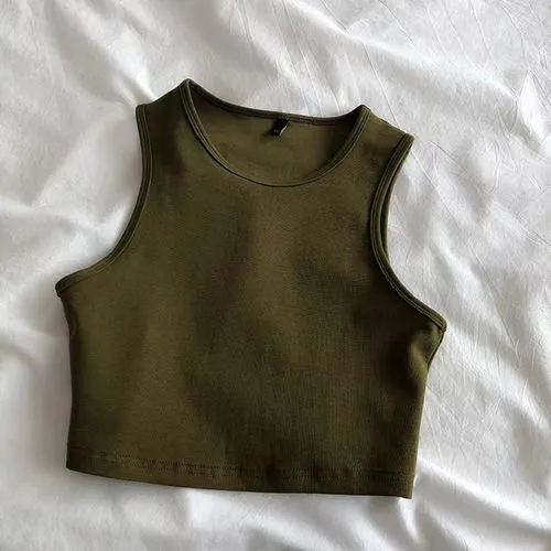 Women's T-shirt Sleeveless T-shirts Casual Solid Color