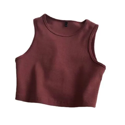 Women's T-shirt Sleeveless T-shirts Casual Solid Color