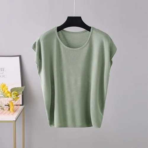 Women's T-shirt Sleeveless T-shirts Elegant Solid Color