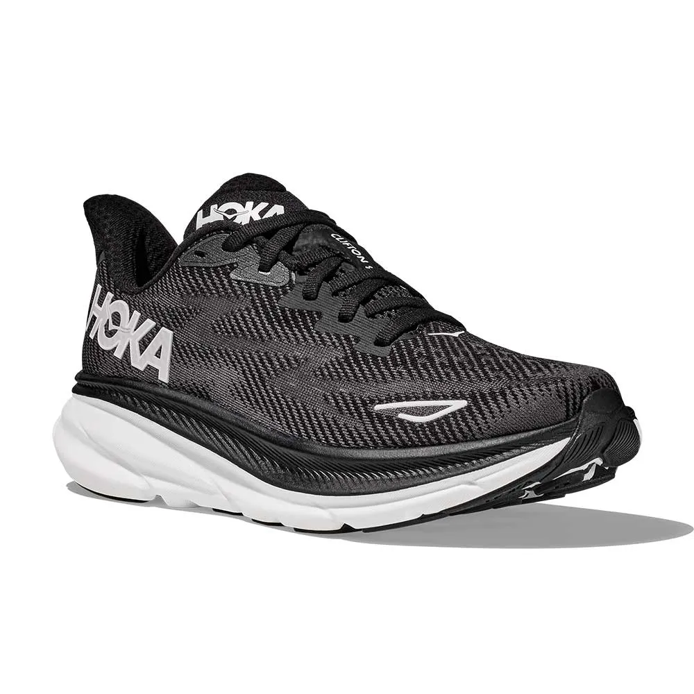 Women's Clifton 9 Running Shoe - Black/White - Regular (B)